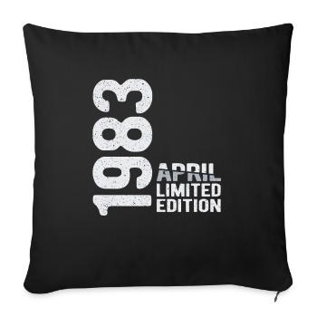 April 1983 limited Edition Year of birth - Sofa pillowcase 17,3'' x 17,3'' (45 x 45 cm) - black - Front