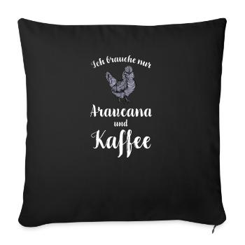 Araucana Hühner I Hühnerrasse Huhn Motiv für - Sofakissenbezug 45 x 45 cm - Schwarz - Vorne