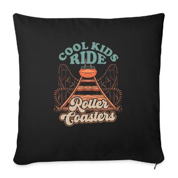 Theme Park Boy Amusement Park Cool Kids Ride Roll - Sofa pillowcase 17,3'' x 17,3'' (45 x 45 cm) - black - Front