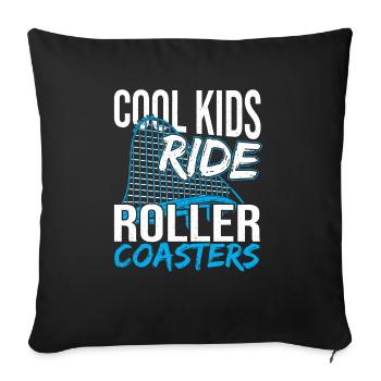 Theme Park Amusement Park Boy Cool Kids Ride Reel - Sofa pillowcase 17,3'' x 17,3'' (45 x 45 cm) - black - Front