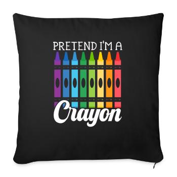 Faites semblant d’être un amoureux du crayon Coloriage Dessin Couleur - Housse de coussin décorative 45 x 45 cm - noir - Devant