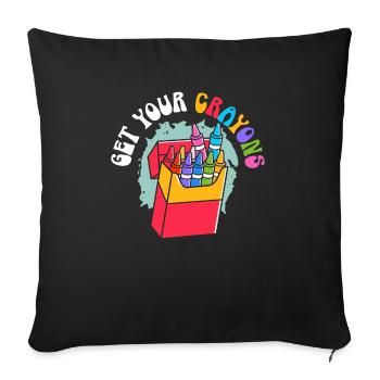 Holen Sie sich Ihre Buntstift-Färbung Künstlerische Zeichnungsfarbe - Sofakissenbezug 45 x 45 cm - Schwarz - Vorne