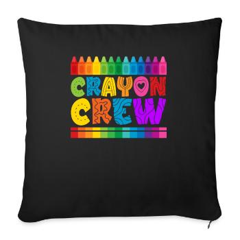 Crayon Crew Färbung Künstlerische Zeichnung Farbe - Sofakissenbezug 45 x 45 cm - Schwarz - Vorne