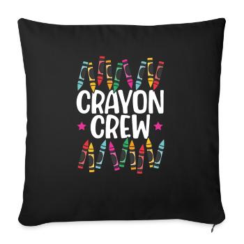 Crayon Crew Färbung Künstlerische Zeichnung Farbe - Sofakissenbezug 45 x 45 cm - Schwarz - Vorne