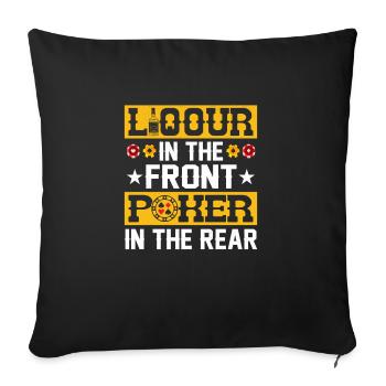 Liqour In The Front Poker In The Rear Gambling Car - Sofa pillowcase 17,3'' x 17,3'' (45 x 45 cm) - black - Front