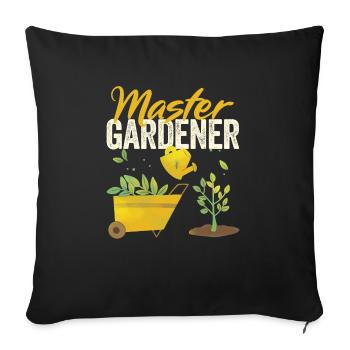Maître jardinier Plantes médicinales amateur d’herbes - Housse de coussin décorative 45 x 45 cm - noir - Devant
