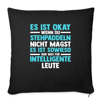 Stand Up Paddeling - Sofakissenbezug 45 x 45 cm - Schwarz - Vorne