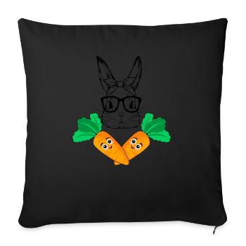 Jolly Roger Frohe Ostern mit süßem Hasenschädel & - Sofakissenbezug 45 x 45 cm - Schwarz - Vorne