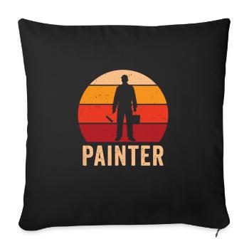 Painter Painting Professional Painter Master - Sofa pillowcase 17,3'' x 17,3'' (45 x 45 cm) - black - Front