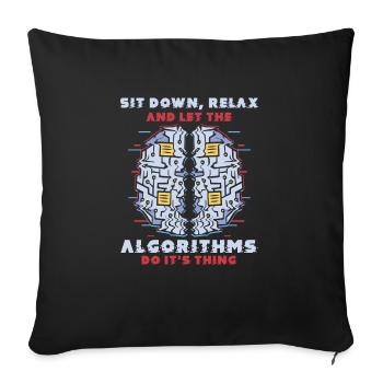 Algorithme informatique Programmeur Artificiel - Housse de coussin décorative 45 x 45 cm - noir - Devant