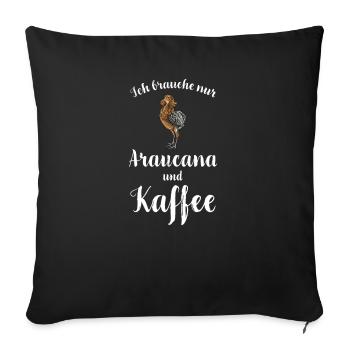 Araucana Hühner I Hühnerrasse Huhn Motiv für - Sofakissenbezug 45 x 45 cm - Schwarz - Vorne