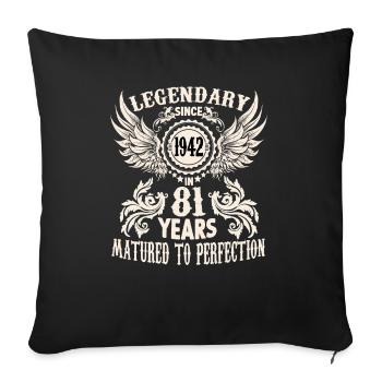81 years birthday special day cradle festival sayings - Sofa pillowcase 17,3'' x 17,3'' (45 x 45 cm) - black - Front