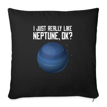 Neptun - Sofakissenbezug 45 x 45 cm - Schwarz - Vorne
