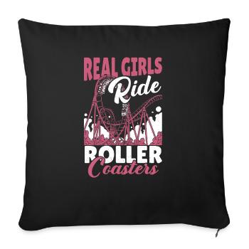 Parc à thème Vacances Femmes Real Girls Ride Roller C - Housse de coussin décorative 45 x 45 cm - noir - Devant