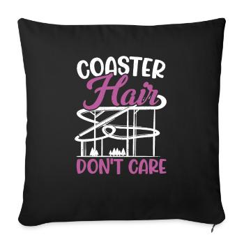 Parc à thème Vacances Femmes Montagnes russes Hair Don' - Housse de coussin décorative 45 x 45 cm - noir - Devant