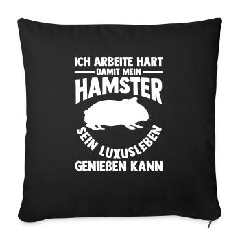 Nagetier Hamsterbesitzer Hamster - Sofakissenbezug 45 x 45 cm - Schwarz - Vorne