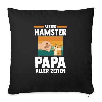 Nagetier Hamsterbesitzer Vater Papa Hamster - Sofakissenbezug 45 x 45 cm - Schwarz - Vorne