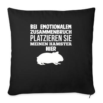 Nagetier Hamsterbesitzer Hamster - Sofakissenbezug 45 x 45 cm - Schwarz - Vorne
