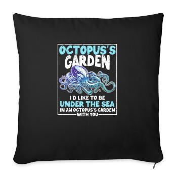 Octopus’s Garden Fun Jardinage Octopus Octopus Octo - Housse de coussin décorative 45 x 45 cm - noir - Devant
