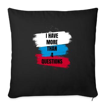 J’ai plus de 4 questions vintage texte simple - Housse de coussin décorative 45 x 45 cm - noir - Devant