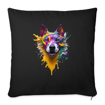 HUNDE DESIGN SPLASH ART I HUNDELIEBHABER - Sofakissenbezug 45 x 45 cm - Schwarz - Vorne