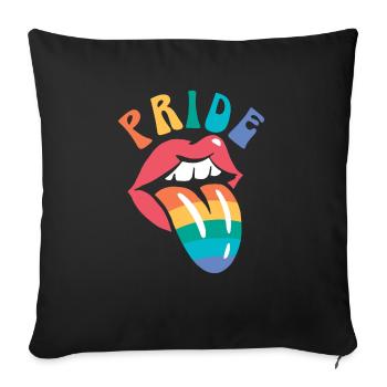Droits des homosexuels Mois de la fierté arc-en-ciel LGBTQ Gay Pride - Housse de coussin décorative 45 x 45 cm - noir - Devant