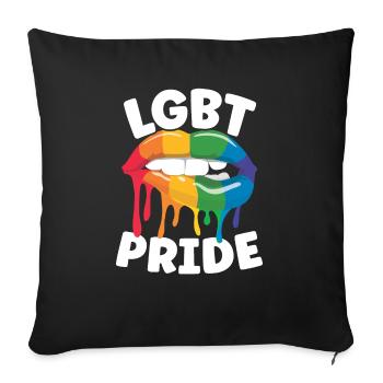 Droits des homosexuels Mois de la fierté arc-en-ciel LGBTQ Gay Pride - Housse de coussin décorative 45 x 45 cm - noir - Devant
