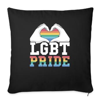 Droits des homosexuels Mois de la fierté arc-en-ciel LGBTQ Gay Pride - Housse de coussin décorative 45 x 45 cm - noir - Devant