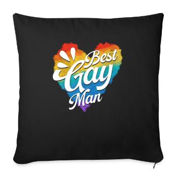 Droits des homosexuels Mois de la fierté arc-en-ciel LGBTQ Gay Pride - Housse de coussin décorative 45 x 45 cm - noir - Devant