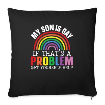 Gay Rights Rainbow Pride Month LGBTQ Gay Pride - Sofa pillowcase 17,3'' x 17,3'' (45 x 45 cm) - black - Front