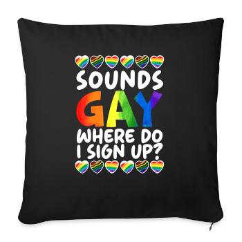 Gay Rights Rainbow Pride Month LGBTQ Gay Pride - Sofa pillowcase 17,3'' x 17,3'' (45 x 45 cm) - black - Front
