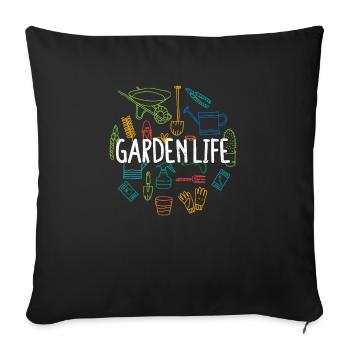 Vie de jardin Drôle drôle d’amoureux du jardinage Plante - Housse de coussin décorative 45 x 45 cm - noir - Devant