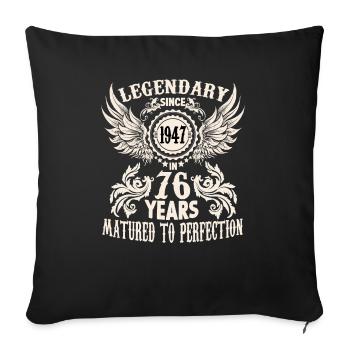 Legende 76 Jahre Geburtstag Shirt Sprüche Männer - Sofakissenbezug 45 x 45 cm - Schwarz - Vorne