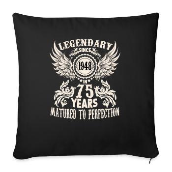 Drôle de chemise d’anniversaire pour un dicton de 75 ans - Housse de coussin décorative 45 x 45 cm - noir - Devant
