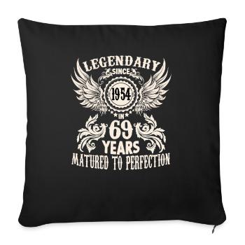 Chemise d’anniversaire vintage 69 ans anniversaire rétro - Housse de coussin décorative 45 x 45 cm - noir - Devant