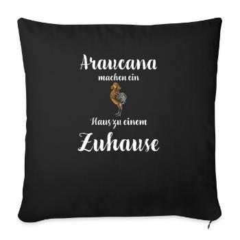 Araucana Hühner I Hühnerrasse Huhn Motiv für - Sofakissenbezug 45 x 45 cm - Schwarz - Vorne