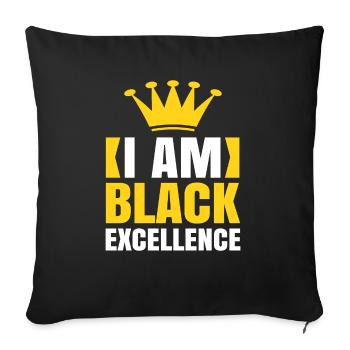 Black Woman African American Pride - Sofa pillowcase 17,3'' x 17,3'' (45 x 45 cm) - black - Front