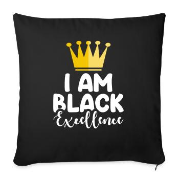Black Woman African American Pride - Sofa pillowcase 17,3'' x 17,3'' (45 x 45 cm) - black - Front