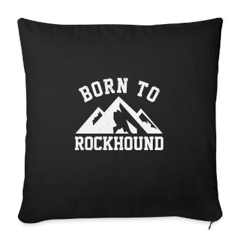 Né de Rockhound minerais collectant des minéraux et - Housse de coussin décorative 45 x 45 cm - noir - Devant