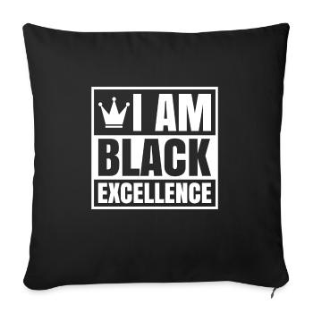 Black Woman African American Pride - Sofa pillowcase 17,3'' x 17,3'' (45 x 45 cm) - black - Front
