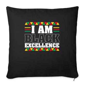 Black Woman African American Pride - Sofa pillowcase 17,3'' x 17,3'' (45 x 45 cm) - black - Front