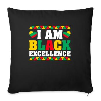 Black Woman African American Pride - Sofa pillowcase 17,3'' x 17,3'' (45 x 45 cm) - black - Front