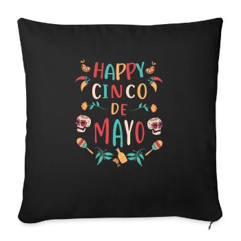 Frohes Cinco de Mayo Buntes Festliches Cinco de - Sofakissenbezug 45 x 45 cm - Schwarz - Vorne