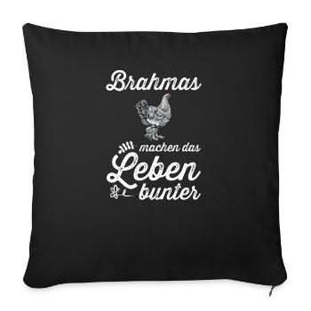 Brahma Hühner I Chicken Geflügel Motiv für - Sofakissenbezug 45 x 45 cm - Schwarz - Vorne