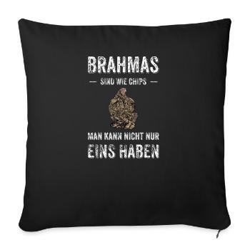 Brahma Hühner I Chicken Geflügel Motiv für - Sofakissenbezug 45 x 45 cm - Schwarz - Vorne