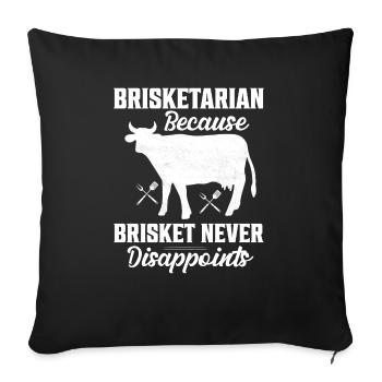 Brisketarian Because Brisket Smoker BBQ Grilling - Sofakissenbezug 45 x 45 cm - Schwarz - Vorne