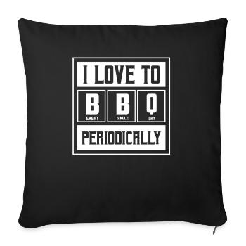 J’aime faire un barbecue périodiquement fumeur barbecue grillin - Housse de coussin décorative 45 x 45 cm - noir - Devant