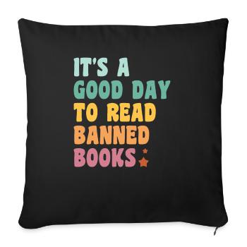 Books Book Reading Reading Bookworm Bookworm Bookaholic - Sofa pillowcase 17,3'' x 17,3'' (45 x 45 cm) - black - Front