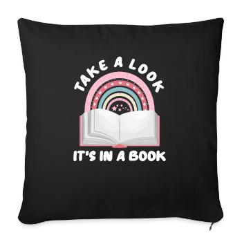 Books Book Reading Bookworm Bookworm Bookaholic - Sofa pillowcase 17,3'' x 17,3'' (45 x 45 cm) - black - Front
