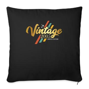 Millésime 2005 Anniversaire Dictons - Housse de coussin décorative 45 x 45 cm - noir - Devant
